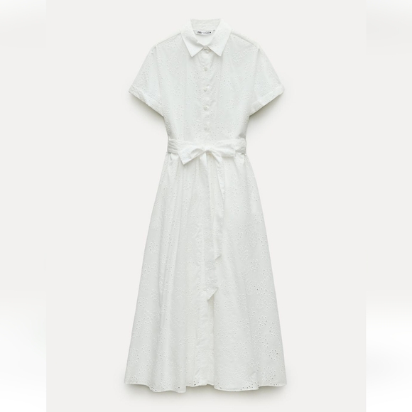 NWT Zara Embroidered Eyelet Dress - Picture 2 of 7